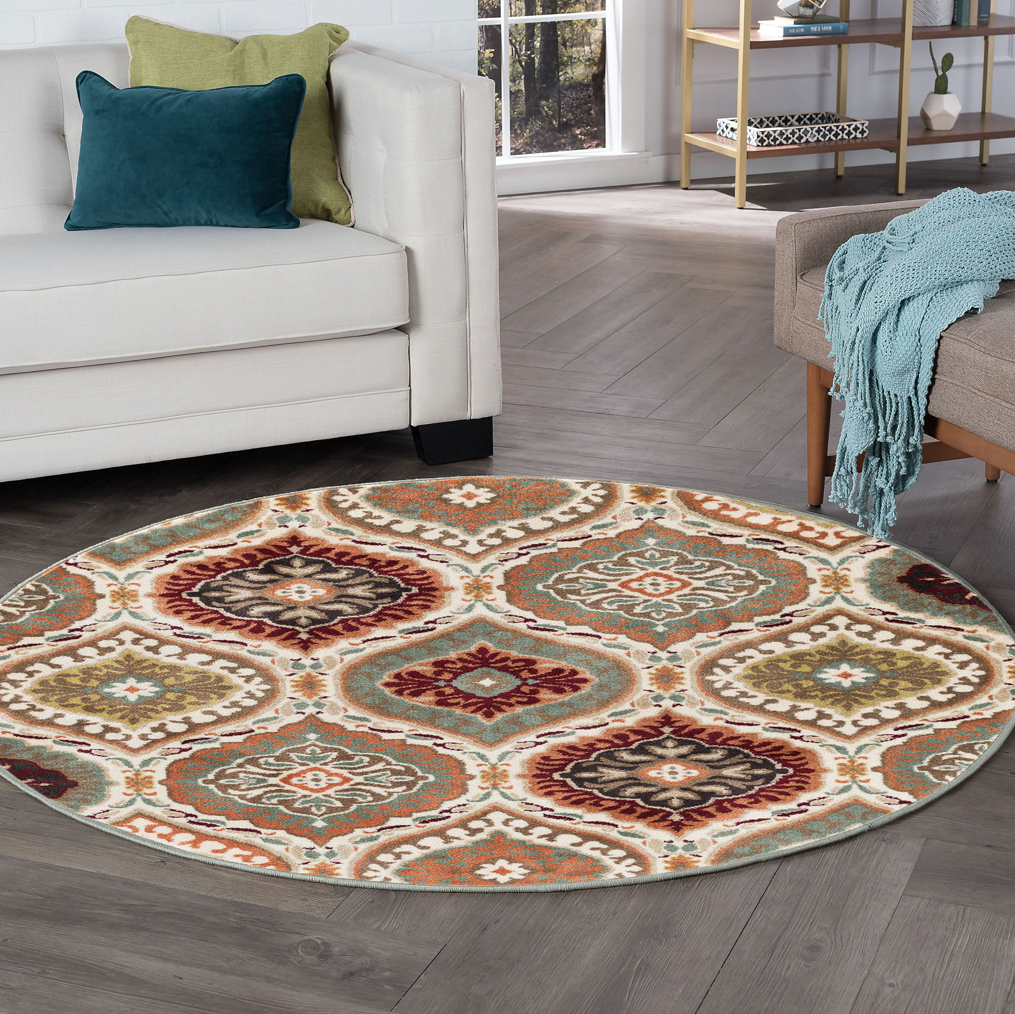 World Menagerie Nantucket Transitional Green/Orange Rug & Reviews | Wayfair
