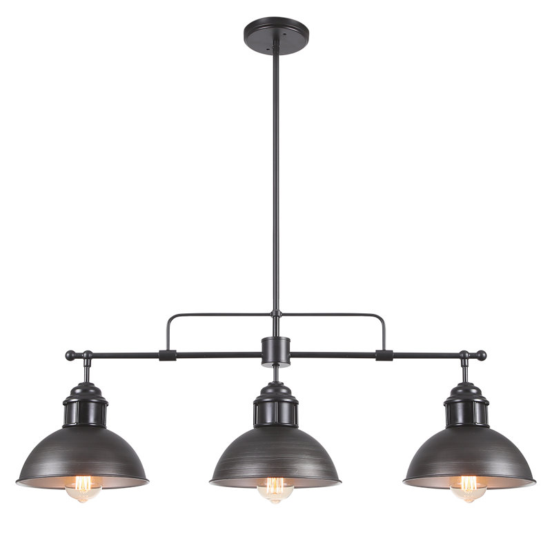 Luminaire suspendu en forme de dôme pour îlot de cuisine à 3 lumières Dantoni