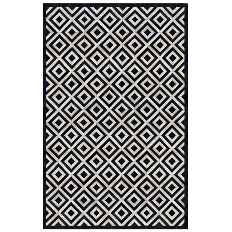 Pandora Plus Cowhide Geometric Area Rug, Rectangle 10' x 14'