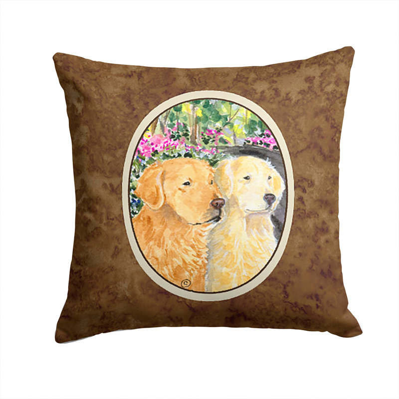 Golden Retriever Outdoor Reversible Throw Pillow