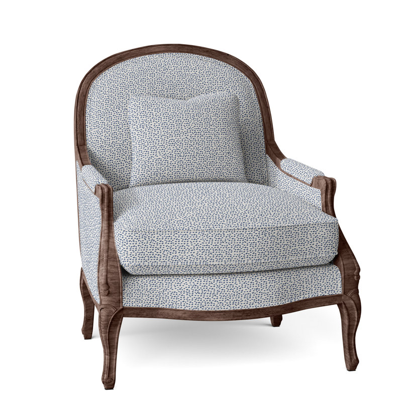 Adair Upholstered Armchair, Walnut, Perigold Elements Blueberry