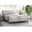 Linen Bed with Tufted Headboard-404982019-405671602