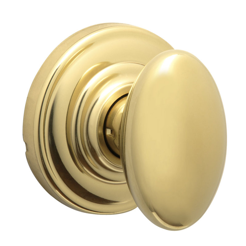 Sienna Passage Door Knob, Bright Brass