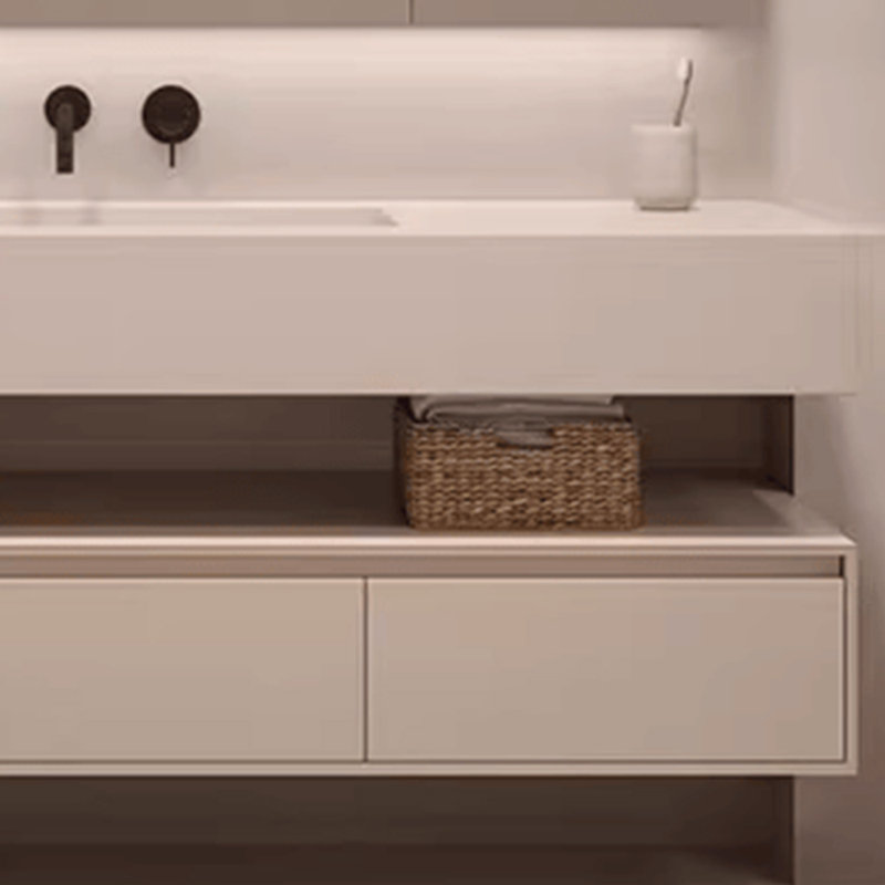 Simple design bathroom cabinet, Beige