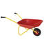 Mini brouette en métal, capacité de poids de 33 lb, chariot utilitaire de jardin en acier pour les feuilles, transport de terre et de sable, rouge