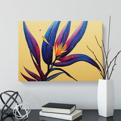 Bird Of Paradise Flower Splash Vol.4 - Wrapped Canvas Print