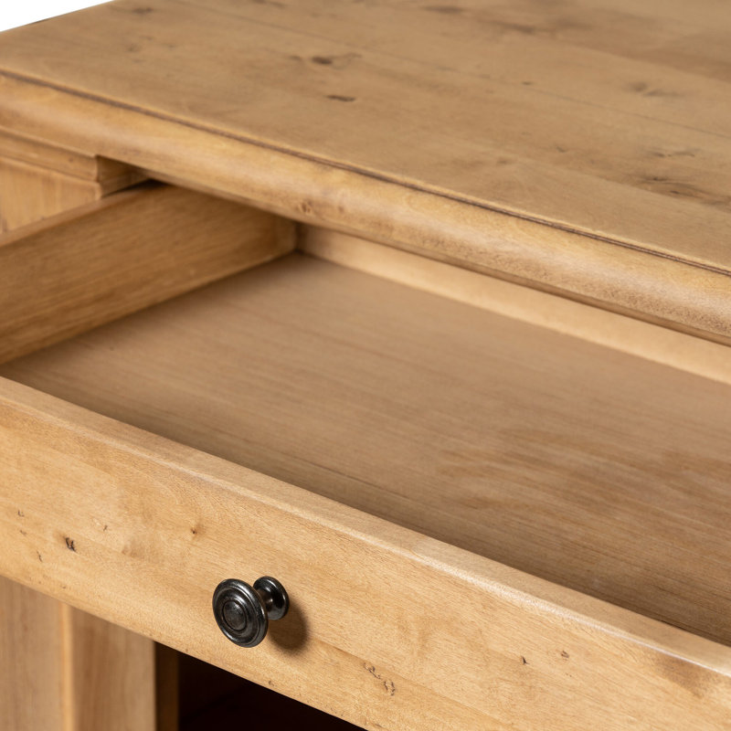 Marjorie 4 Door Sideboard-Distressed Black, Bleached Birch