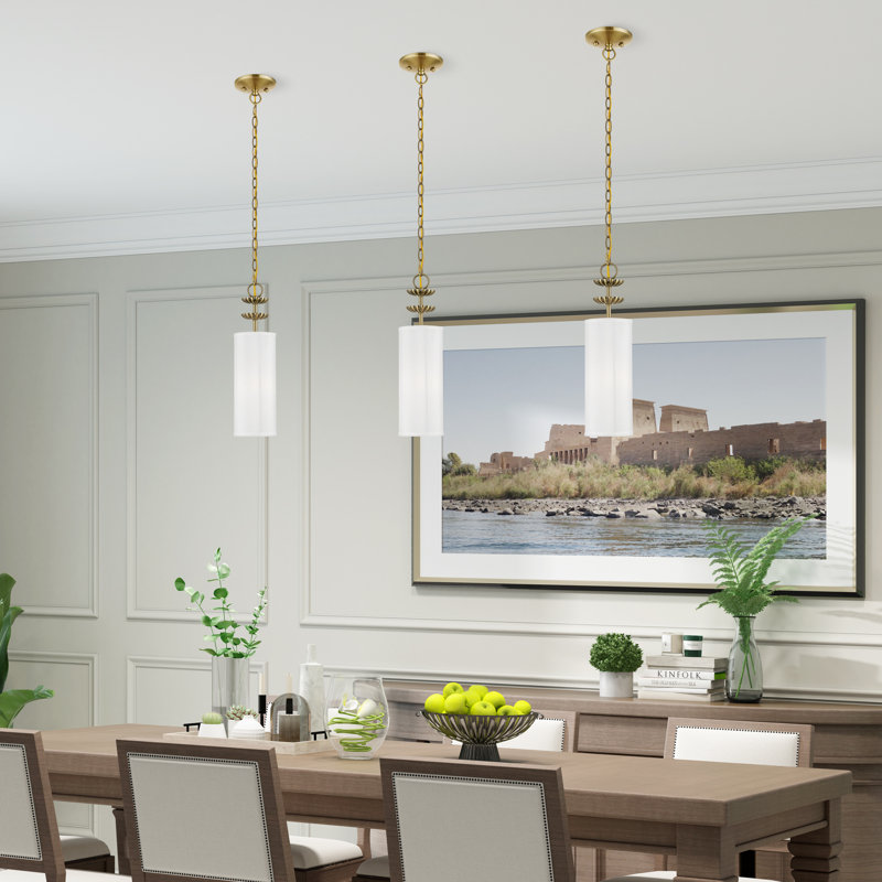 Sampson 1 - Light Shaded Pendant, Antique Brass