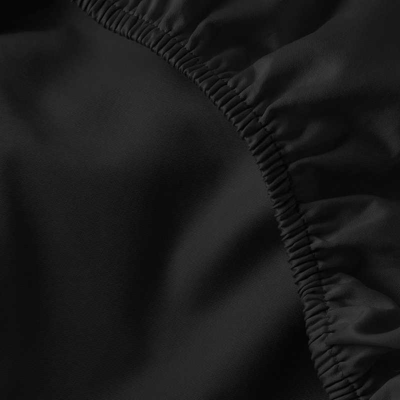 Drap-housse en microfibre Cuadrado, Drap-housse de taille simple, Noir