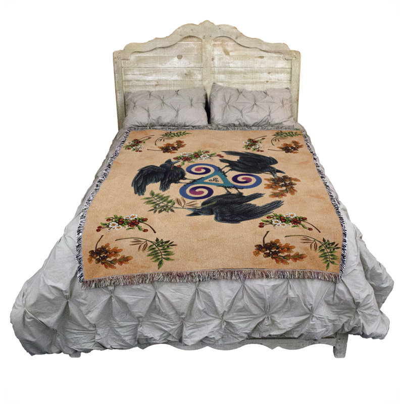 Pure Country Weavers Ravenfey Blanket by Brigid Ashwood - Celtic Gift Tapestry Throw Woven from Cotton - Made in the USA (72x54)