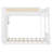 Twin Over Full Bunk Bed With Storage Bookcase, Rattan Guardrail And Light-1023726249