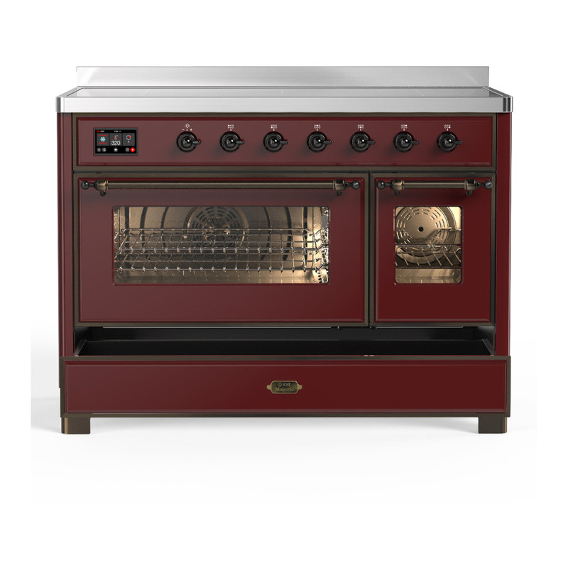 Majestic III Series 48 Inch Induction Range with 6 Induction Elements in Burgundy (Burnished Trim), Burgundy, Burnished