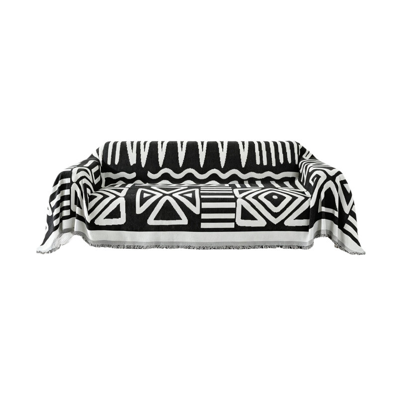 Washable Sofa Slipcover, Sofa Cover 3 Seater for Corner Sofa 180 x 300 cm Black