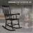 Outdoor Wood Rocking Chair, 350 lbs. Porch Rocker with High Back for Garden, Patio, Balcony, Black