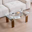 Table basse en verre trempé, table basse moderne en verre pour le salon, table basse avec rangement à 2 niveaux avec pieds-1279187773