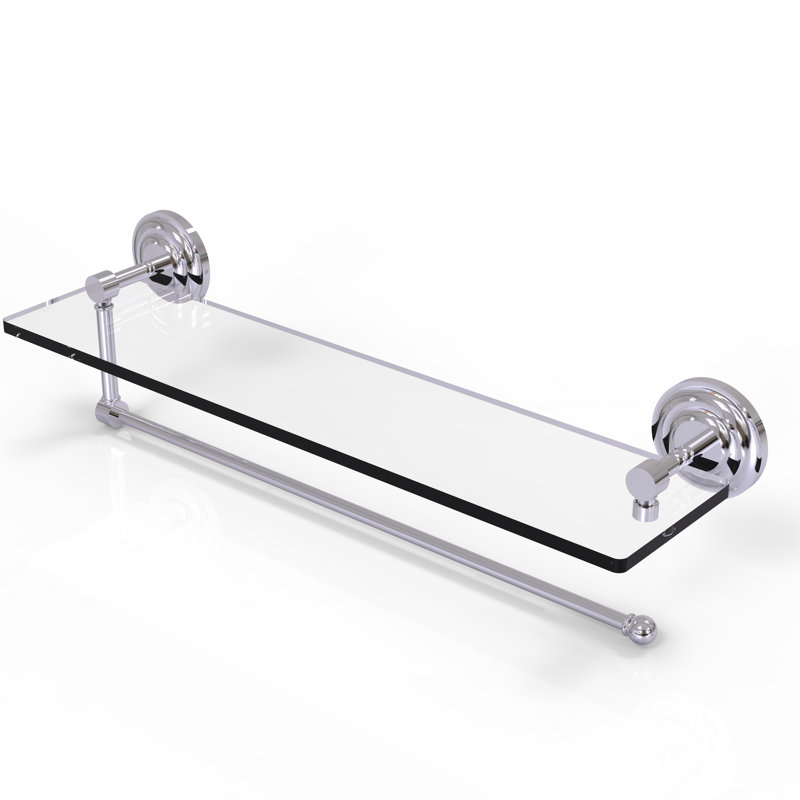 Support à tablette avec barre à serviettes Meira, Chrome poli, 5" H x 16" W x 5" D