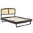 Sierra Cane and Wood Platform Bed with Angular Legs-1361104992-1361104994