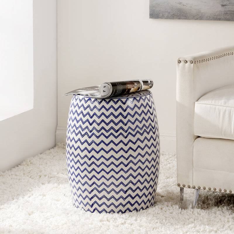 Tabouret d'appoint en céramique Limor, Bleu marine