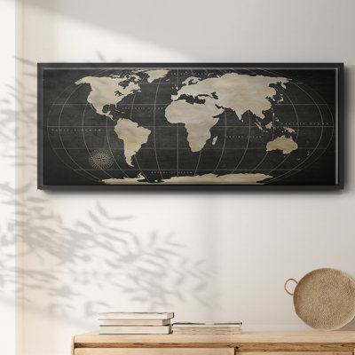 Carte du monde rétro - toile encadrée