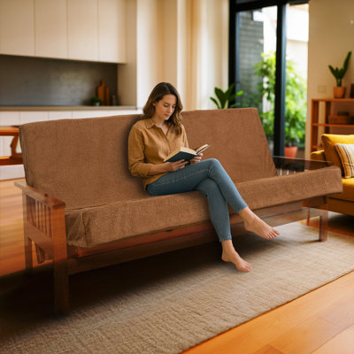 Memory Foam Infused Futon Mattress Full XL – Washable Removable Cover, Heavy-Duty Zipper, Thick Foldable Sofa Bed Cushion for Guest Room, Apartment, D