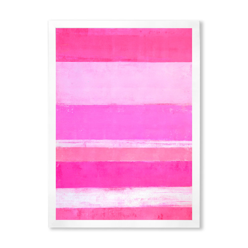 «Pink Abstract Art», reproduction d'art sur toile moderne et contemporaine, H 36 po x l 24 po x P 1 po, Cadre photo blanc