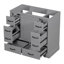 Base d'armoire de salle de bain grise, 6 tiroirs, cloison multifonctionnelle, meuble-lavabo en bois massif 36 po, gris, tablette réglable, fabrication-1259961960