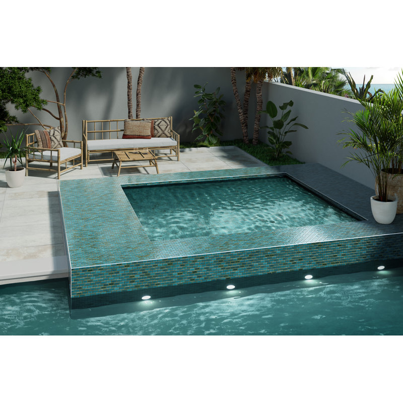 Afloat™ 11" x 12" Porcelain Mosaic Sheet in Teal