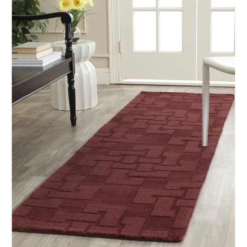 Andria Hand Tufted Wool Pile Geometric Rug, Runner 2'3" x 8'