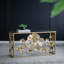 Console 39,5 po, plateau en miroir en verre pour hall d'entrée - doré