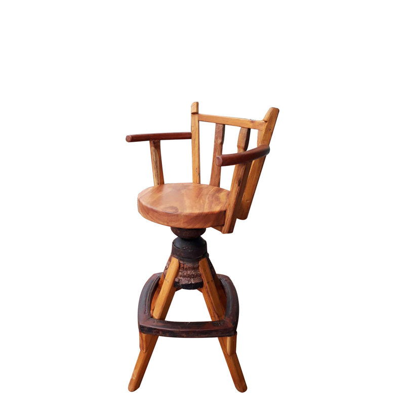 Kairee Swivel Solid Wood Counter Stool