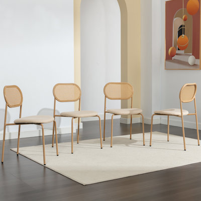 Chaise d'appoint empilable en lin Bireuen