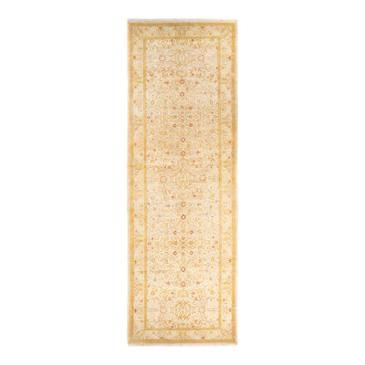 Hayner One-of-a-Kind 4' 2" X 12' 4" 2000s Runner Wool Area Rug in Ivory