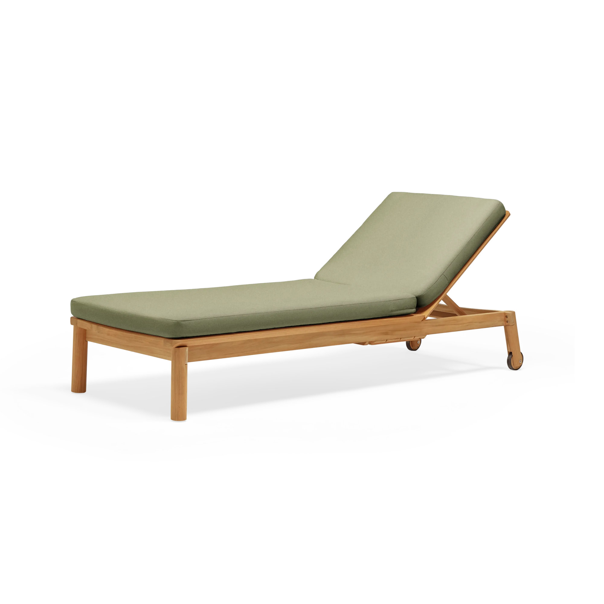 Haven 27.5'' Outdoor Teak Chaise Lounge, Sunbrella Leaf