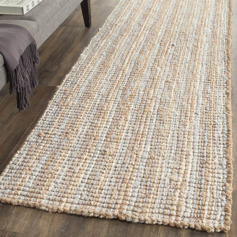 Tapis gris / naturel Alda, Tapis de couloir 2 pi 6 po x 16 pi