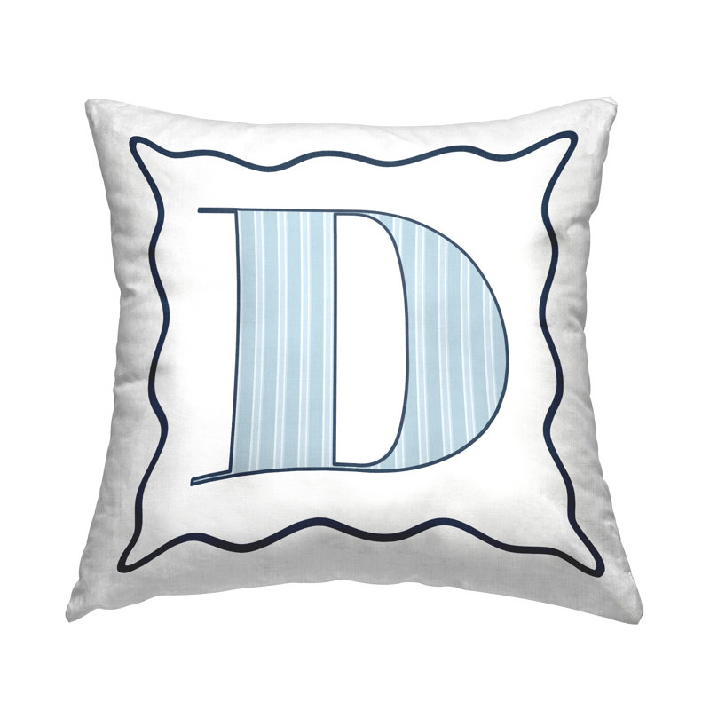Coussin décoratif en polyester à pois bleu 18 x 18, D