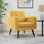 Fauteuil en polyester touffeté l 29,75 po avec pieds en bois massif Almeda