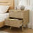 Fluted Nightstand With Curved Profile Design, 2-Drawer End Table, Bedside Table For Bedroom, Living Room-1171259248