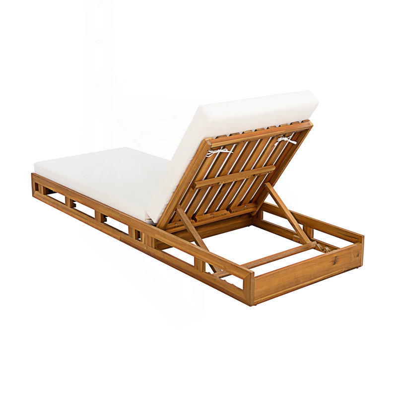 Ensemble de chaise longue avec coussin de salon résistant à l'eau, Crème