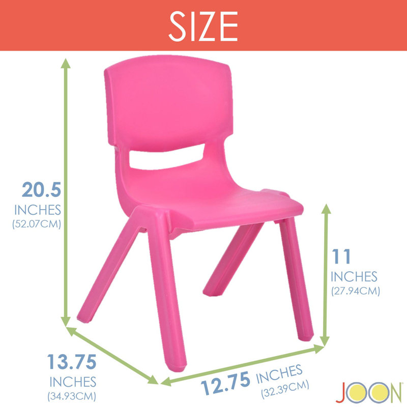 Tisbury 11" Kids Classroom Chair, Stackable, Rose