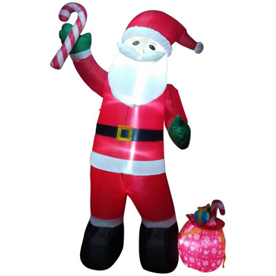 8' Inflatable Santa Claus with Toy Sack Outdoor Christmas Decoration -  Northlight Seasonal, NORTHLIGHT ZG92288