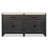 Extendable Trestle Dining Table With 4 Upholstered Side Chairs Bench Sideboard And Display Cabinet-1258358733