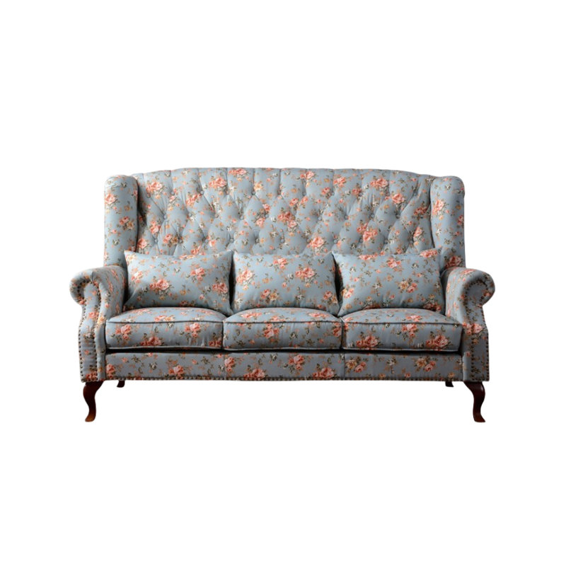Canapé simple de style pastoral bleu 78,7 po