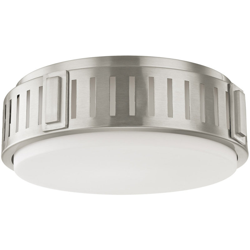 Plafonnier encastré en verre Burell, Nickel brossé