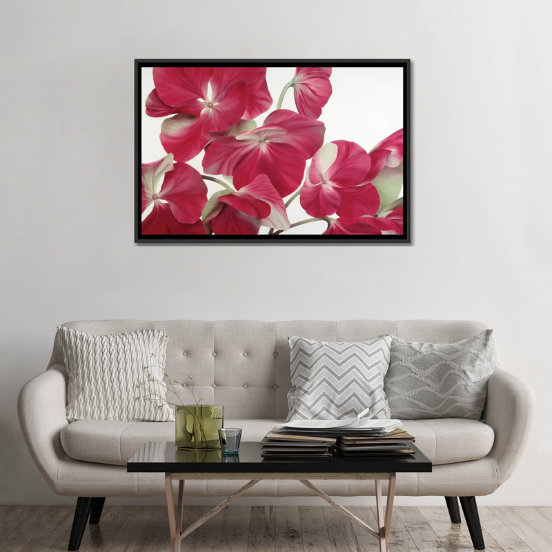 « floriade iv », impression sur toile, H 18 po x l 26 po x P 1,5 po, Toile avec cadre noir, Pas de tapis