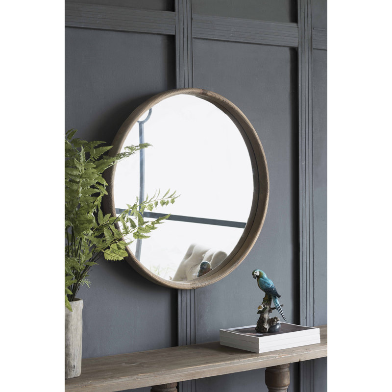 Miroir rond en bois, miroir mural pour la salle de bain