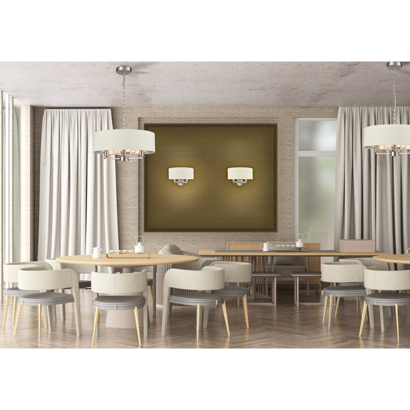 Sonovia - Light Drum Pendant, Satin Nickel, 13.2cm H x 18cm W x 18cm D