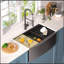 Évier de cuisine simple en acier inoxydable de calibre 18 avec robinet Farmhouse Workmet Gunmetal