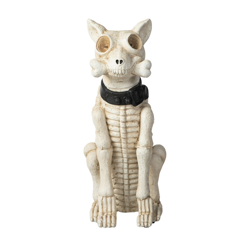 20.50"H Ligted Halloween Lighted MGO Skeleton Dog Porch Decor With Timer