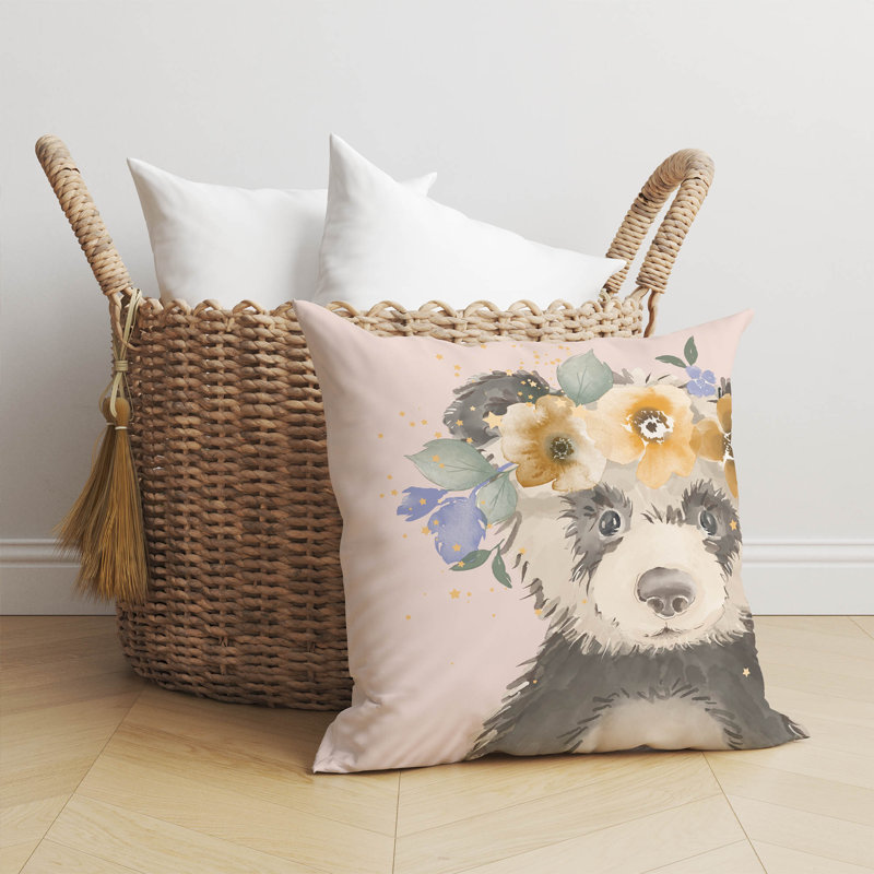 Panda Pink Pillow, 20" H x 20" W