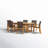 Arnoult 6 - Person Teak Solid Wood Patio Dining Set Extendable and Umbrella Hole Included Oval Table-422728807